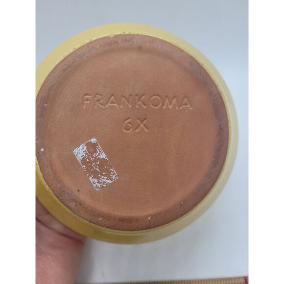 Frankoma 6X Yellow Glazed Ceramic Bowl Handmade pottery Primitive contemporary - Picture 2 of 5